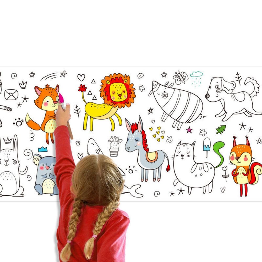 Kids Education Laptop - ウォールステッカー グラフィティスクロール カラーフィリングペーパースクロール 子供用描画ロール 空白の塗り絵 子供用描画スクロール
