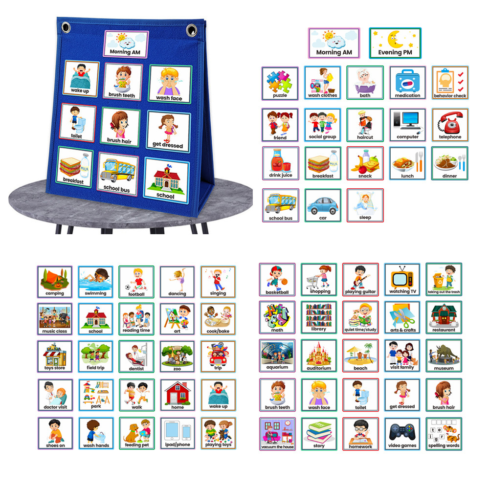 Kids Education Tools - 新着両面自立折りたたみデスクトップポケットチャート教室家庭教育子供子供教育ツール