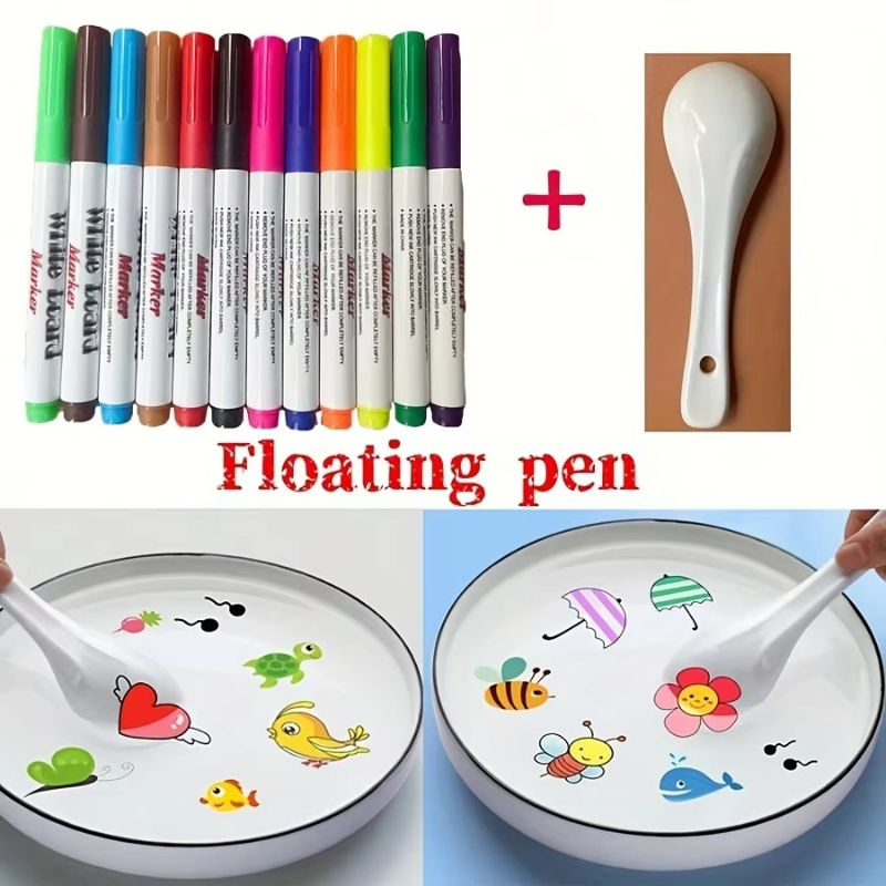 Kids Education Laptop - 1/3/5セット 水彩画フローティングペン 子供用お絵かきおもちゃ サスペンション水彩インクペン マーカー モンテッソーリ早期教育玩具