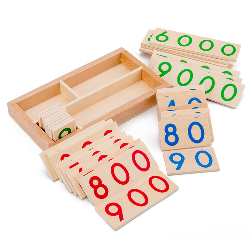 Multiplication Table Mat - 木製数字カード 1-9000 モンテッソーリ学習カード数学教材幼児早期教育赤ちゃんのため