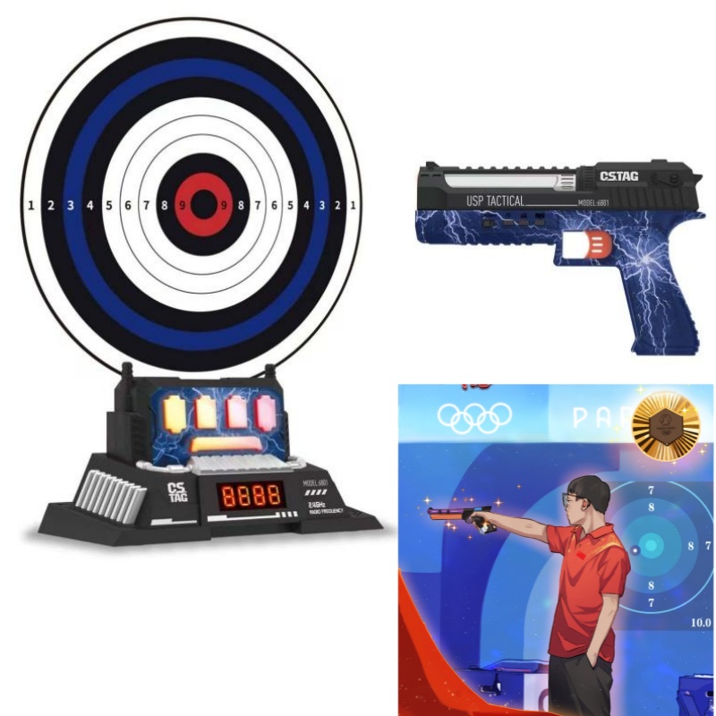 Kids Education In Us - CSTAG AI ターゲット射撃競技レーザーピストルセット インテリジェントスコアリングゲーム 屋内屋外スポーツゲーム キッズボーイズおもちゃギフト