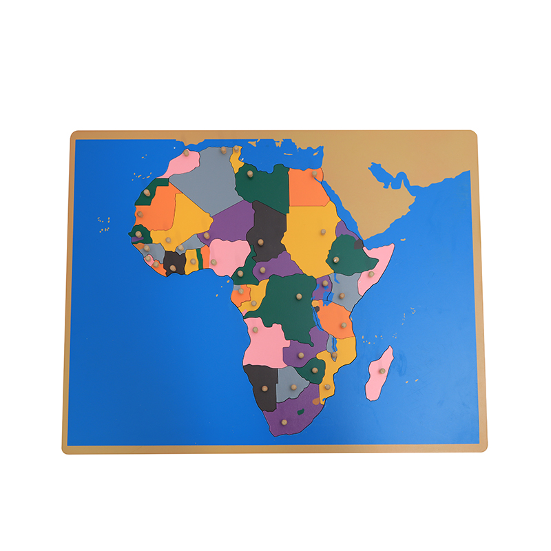 Kids Education Tools - アフリカの木製地図パズル モンテッソーリ早期学習教育ツール 文化地理教材 子供用教材