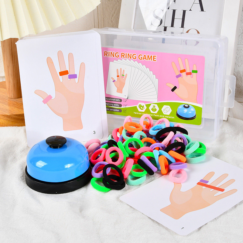 Kids Education Board - 子供指リングボードゲームカラーマッチングおもちゃインタラクティブパーティーゲーム手と目の調整感覚教育玩具子供のため