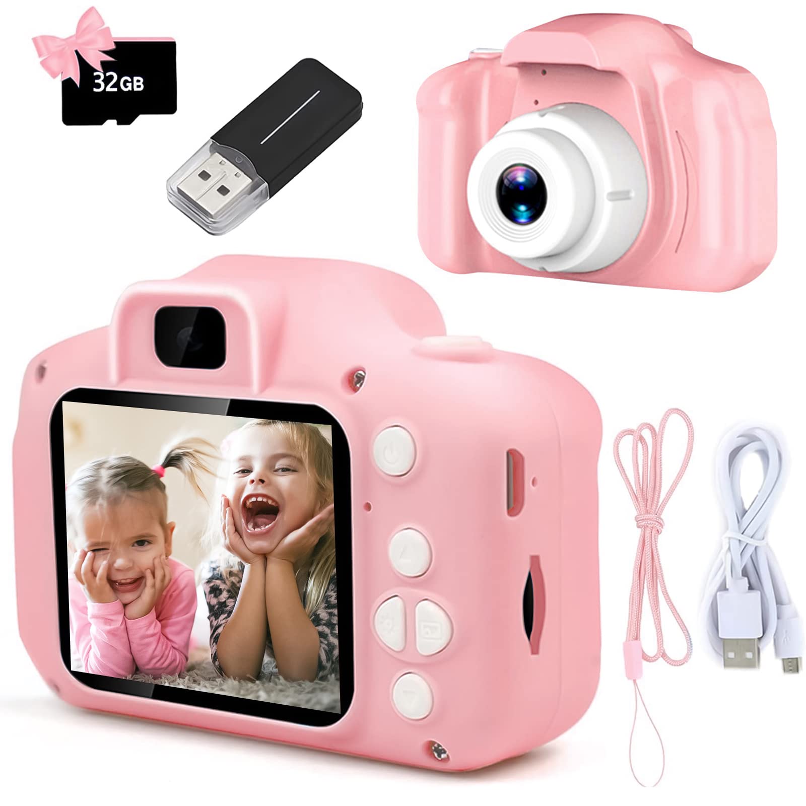 Kids Outdoor Education - 子供用カメラおもちゃミニ HD デジタルビデオ自撮りカメラポータブル屋外写真教育玩具子供のためのクリスマスギフト