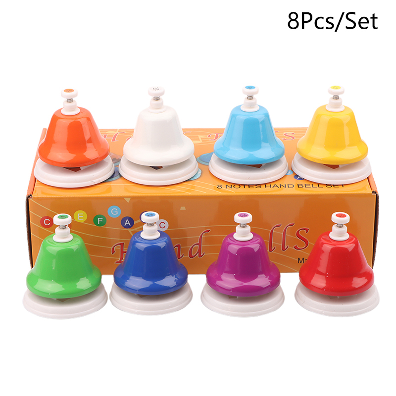 Kids Educational Watch - 新しい 8 トーン時計音ベルデスクベル幼児のための教育音楽用 8 ノートカラフルなハンドベルセット楽器