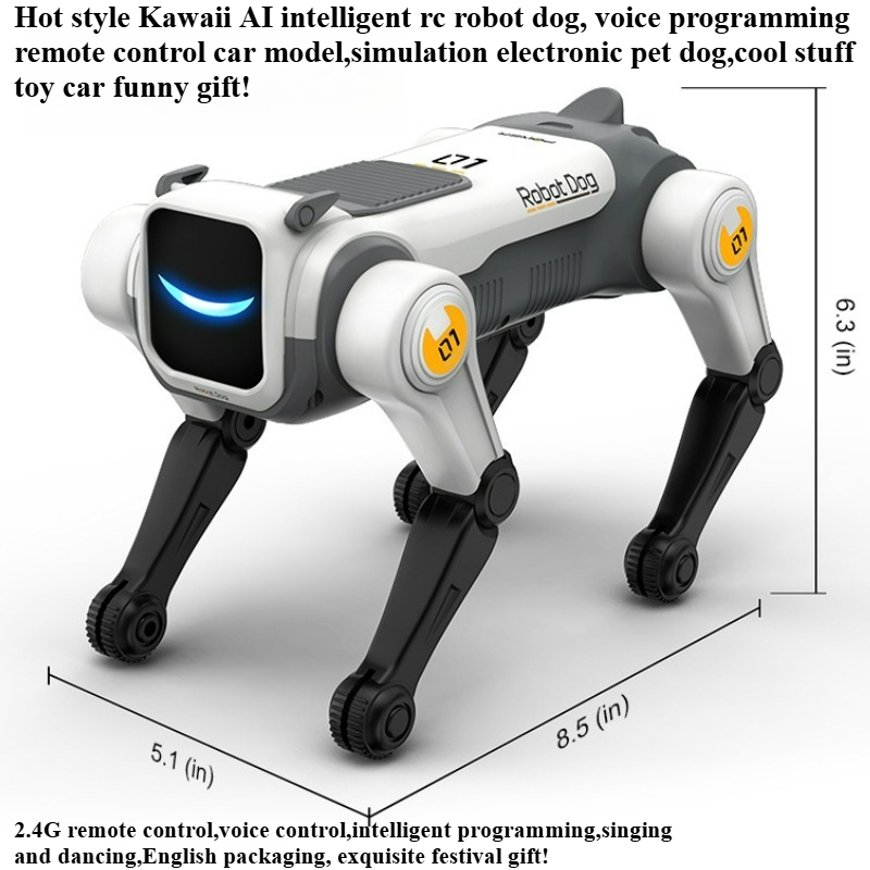 Kids Education In Us - クールなおもちゃの車、面白いギフト-ホットで可愛いAIインテリジェントRCロボット犬、リモコンカー、電子ペット犬、子供向けRCカーのおもちゃ