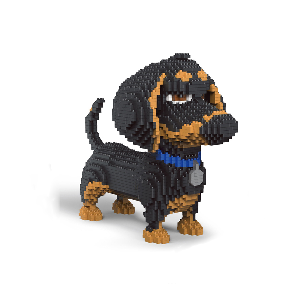 Kids Education Recreation - 犬への愛を表現する9インチのダックスフントモデルマイクロミニブロックセット - 教育的で娯楽的なおもちゃ