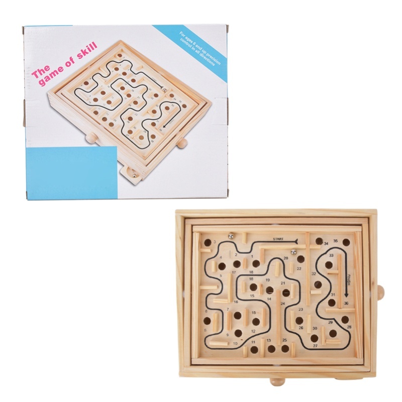 Kids Education Board - 大人の子供向け木製教育迷路脳トレーニングボードゲーム教育玩具
