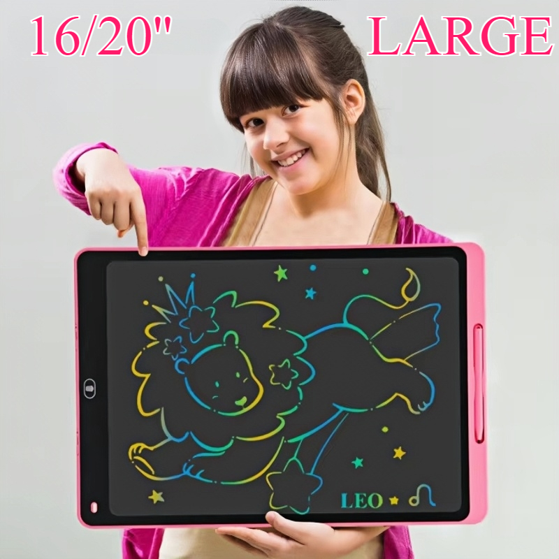 Kids Education Tablet - 16/20 インチ液晶描画ボードライティングタブレットモンテッソーリ学習知育玩具子供大落書きマジック手書き黒板