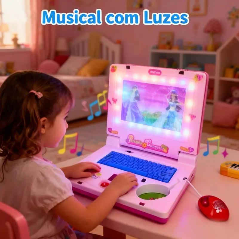 Kids Education Laptop - ミニノートブック音楽玩具ラップトップポータブル統合幼児パズル学習機械フェイクコンピュータ啓発誕生日プレゼント