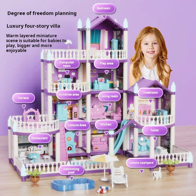 DIYドールハウス 女の子用 城型組み立て教育玩具 光るヴィ - Kids Education Images のレビューと価格