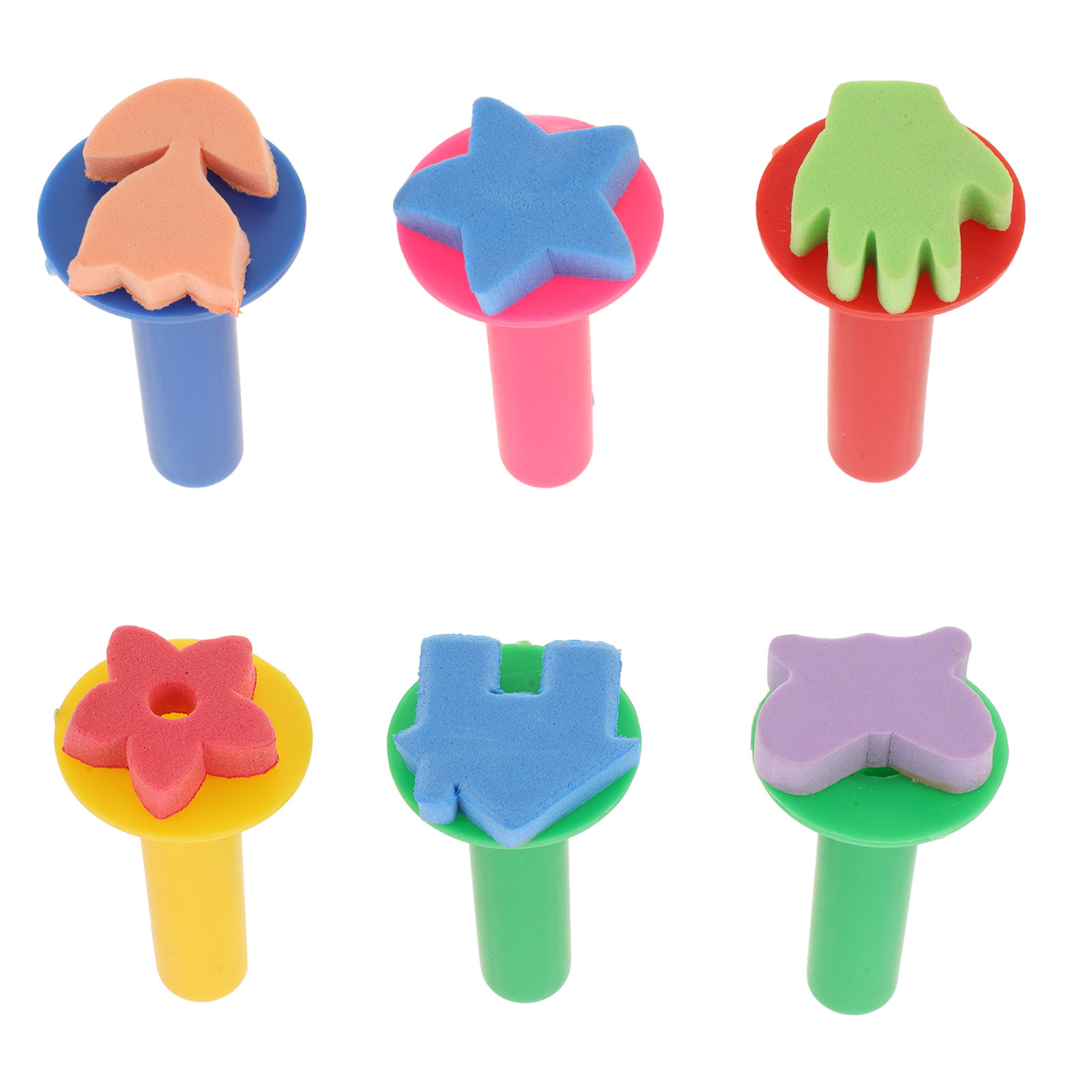 6個入り子供用スポンジスタンプセット 安全なEVAペイントブ - Kids Education Tools のレビューと価格