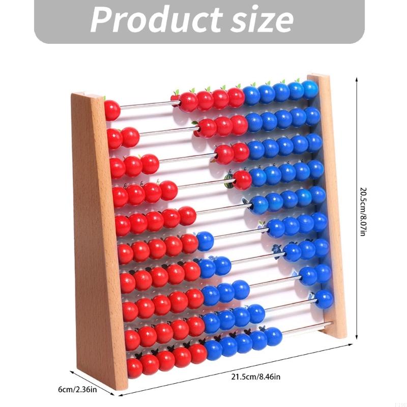 赤と青のビーズ付き木製そろばん、10行算数カウンティングフレ - Abacus Counting Bead のレビューと価格