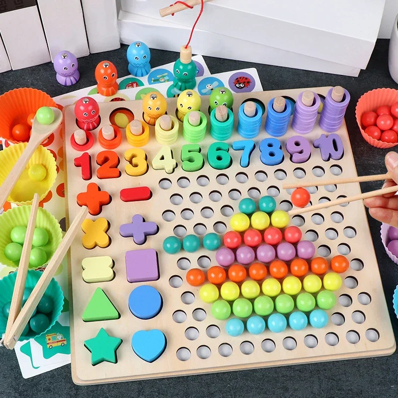 子供向け教育玩具 モンテッソーリ木製パズルボード 数学ゲーム - Kids Education Board のレビューと価格