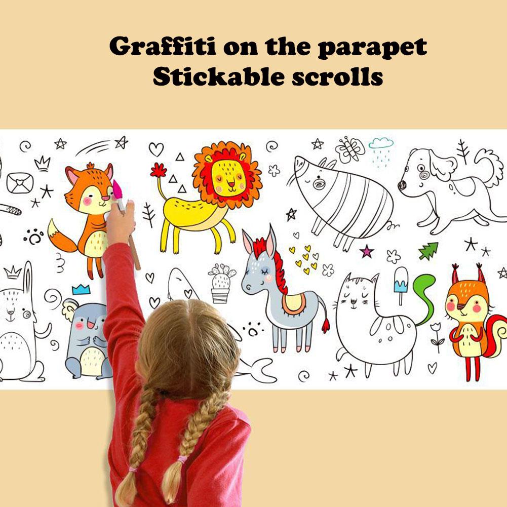 子供のための落書き描画ロール,粘着性の色の充填用紙,子供のた - Kids Education Laptop のレビューと価格