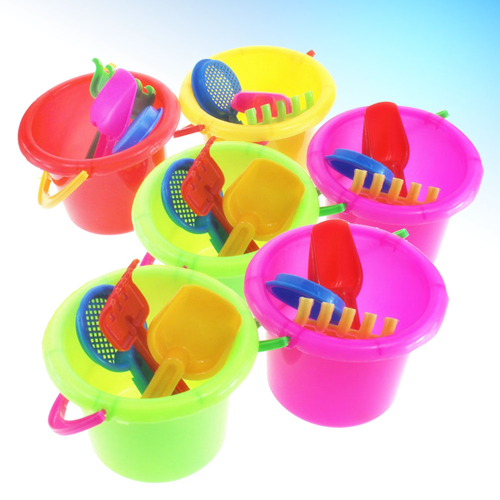 6個セット ビーチバケツセット プラスチック製砂すくい 子供 - Kids Outdoor Education のレビューと価格