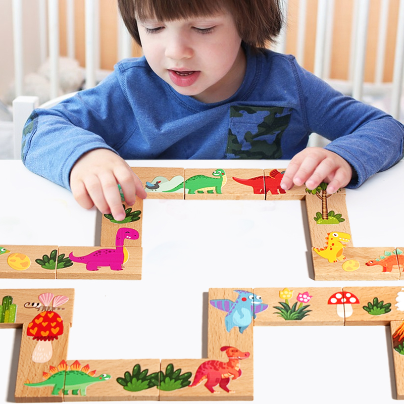 キッズ木製ジグソーパズル漫画動物パターンモンテッソーリ知育玩 - Kids Education Board のレビューと価格