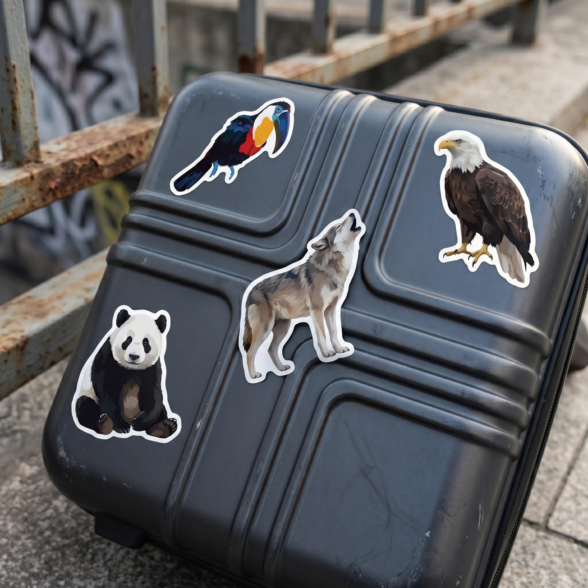 50/200 個リアルな動物ステッカー野生動物防水ビニールデ - Kids Education Laptop のレビューと価格