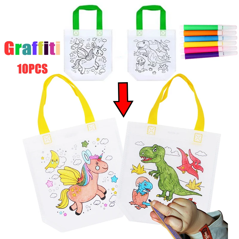1-10 個セット DIY グラフィティバッグ マーカー付き - Kids Education Laptop のレビューと価格