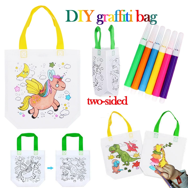 1-10 個セット DIY グラフィティバッグ マーカー付き - Kids Education Laptop のレビューと価格