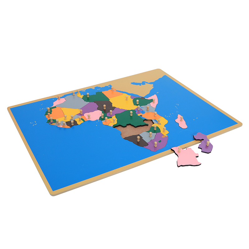 アフリカの木製地図パズル モンテッソーリ早期学習教育ツール  - Kids Education Tools のレビューと価格