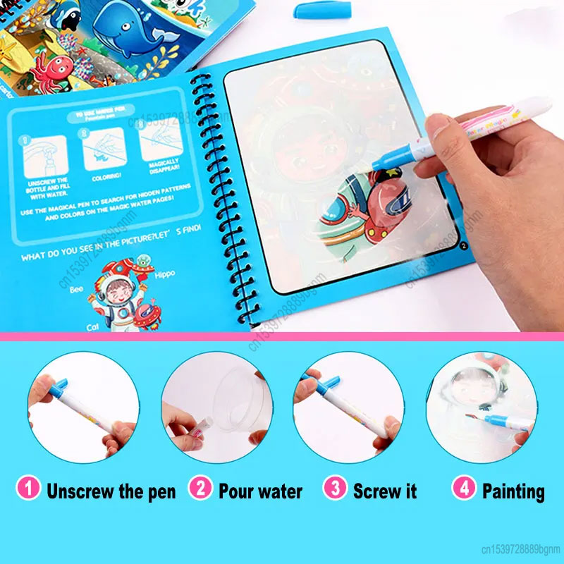 ペンセット,漫画の魔法の水絵画,教育ゲーム,スケッチ描画,落 - Kids Education Books のレビューと価格