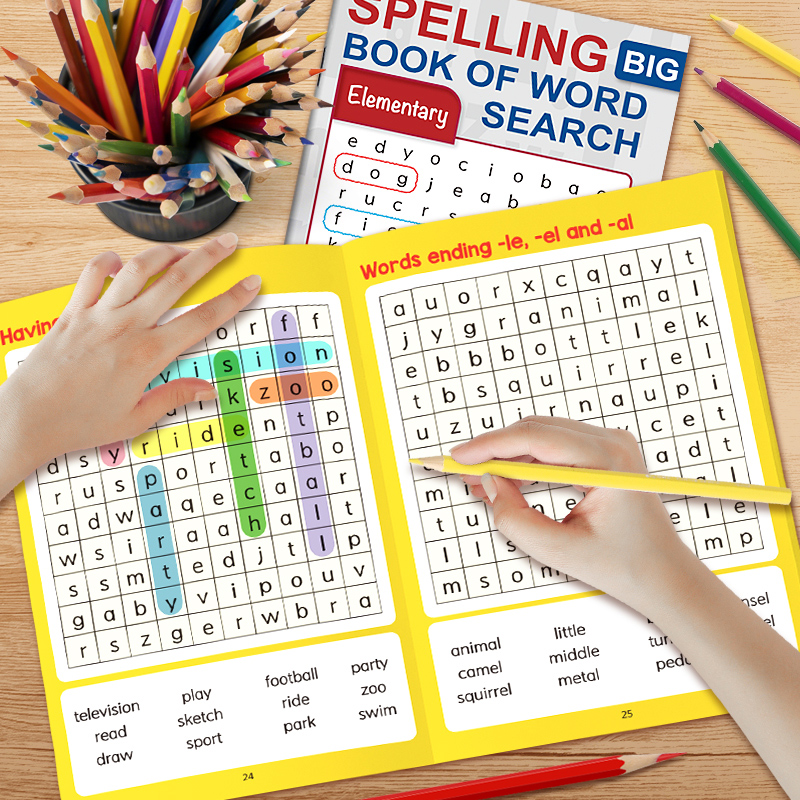 初級レベルの単語探しスペルブック、子供たちがスペルを練習し、 - Kids Education Help のレビューと価格