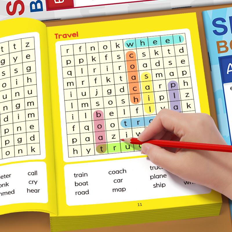 初級レベルの単語探しスペルブック、子供たちがスペルを練習し、 - Kids Education Help のレビューと価格