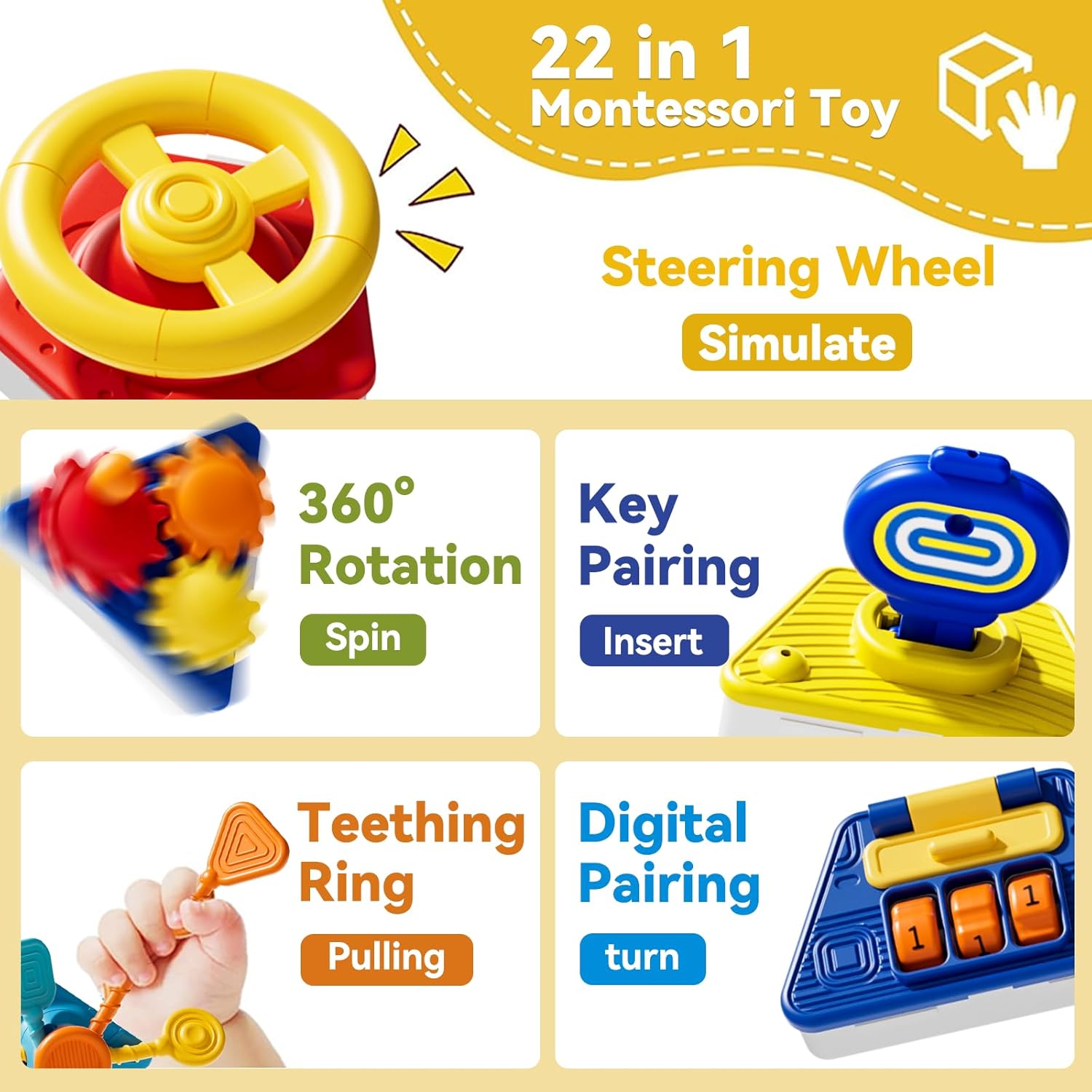 ベビービジーボードアクティビティキューブおもちゃ モンテッソ - Kids Education Board のレビューと価格