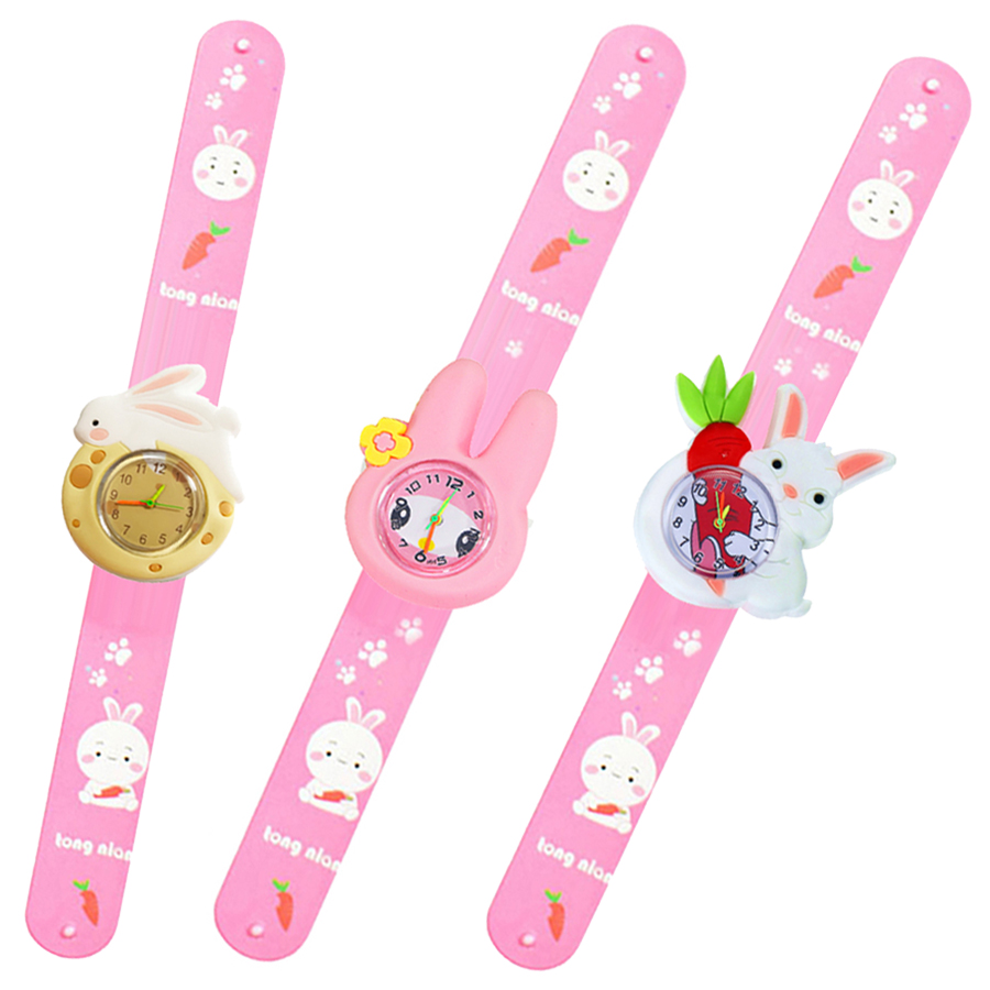 プリントストラップ漫画ウサギ子供用腕時計男の子女の子赤ちゃん - Kids Educational Watch のレビューと価格