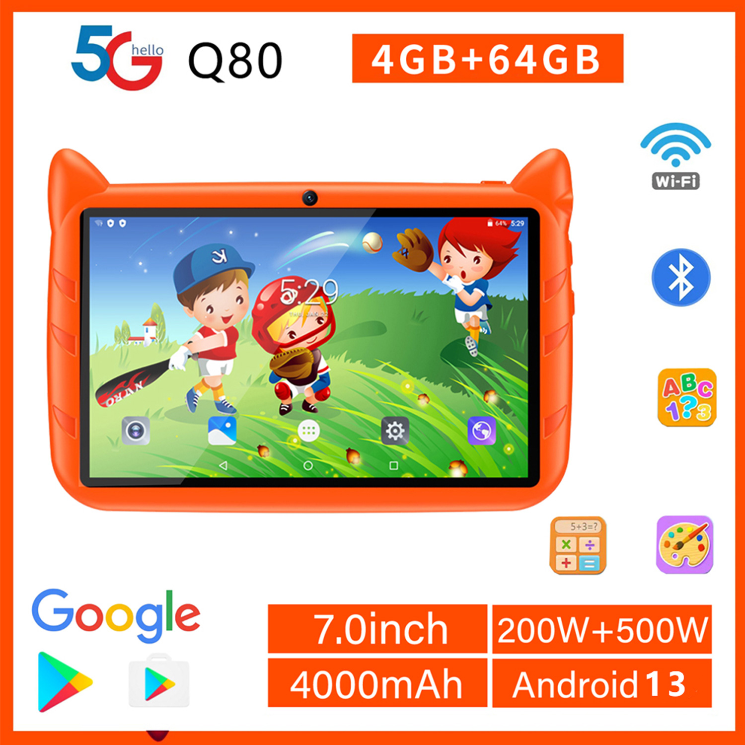 Googleの学習,教育,ゲーム,Bluetooth, 5G - Kids Education Tablet のレビューと価格