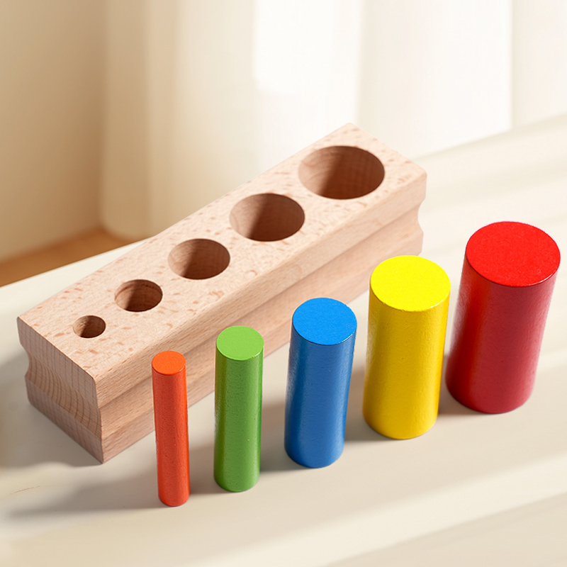 モンテッソーリ木製カラフルノブシリンダーブロックおもちゃは、 - Kids Education Help のレビューと価格