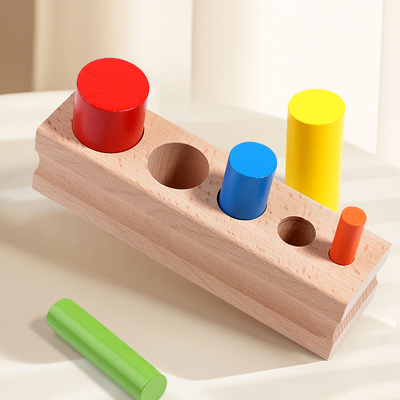 モンテッソーリ木製カラフルノブシリンダーブロックおもちゃは、 - Kids Education Help のレビューと価格