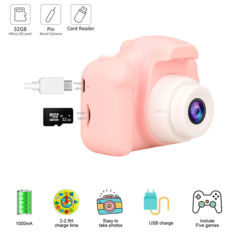 子供用カメラおもちゃミニ HD デジタルビデオ自撮りカメラポ - Kids Outdoor Education のレビューと価格