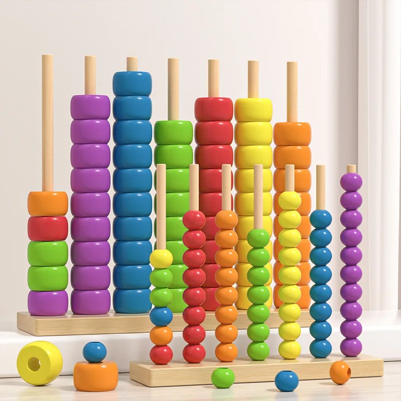 木製そろばん モンテッソーリ教育用算数おもちゃ 子供向け - - Abacus Counting Bead のレビューと価格