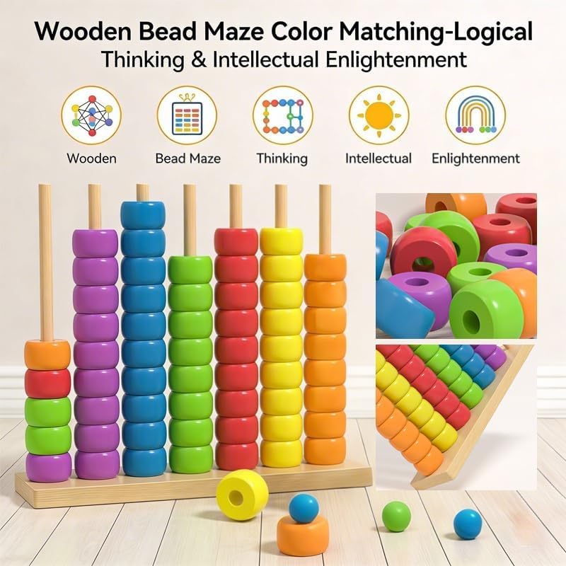 木製そろばん モンテッソーリ教育用算数おもちゃ 子供向け - - Abacus Counting Bead のレビューと価格