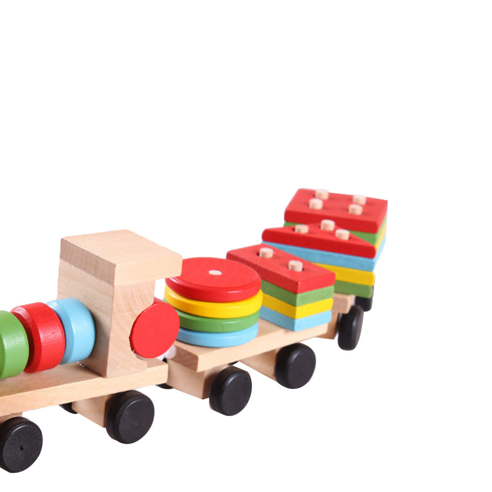1セット 子供用木製列車 3つのセクション 明るい色の教育用 - Kids Education Help のレビューと価格