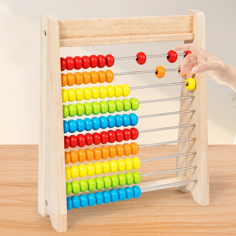 木製カウントビーズ モンテッソーリ レインボー計算 たし算引 - Abacus Counting Bead のレビューと価格