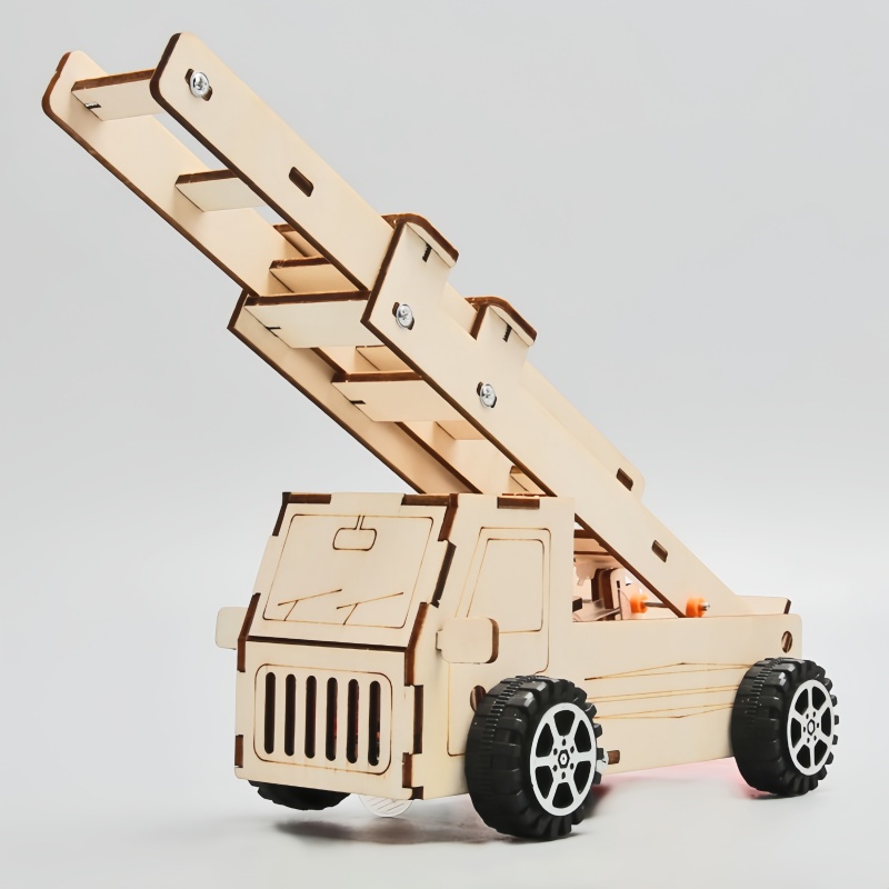 DIY木製はしご消防車モデルキット 子供向け - 教育用物理 - Kids Education Tools のレビューと価格
