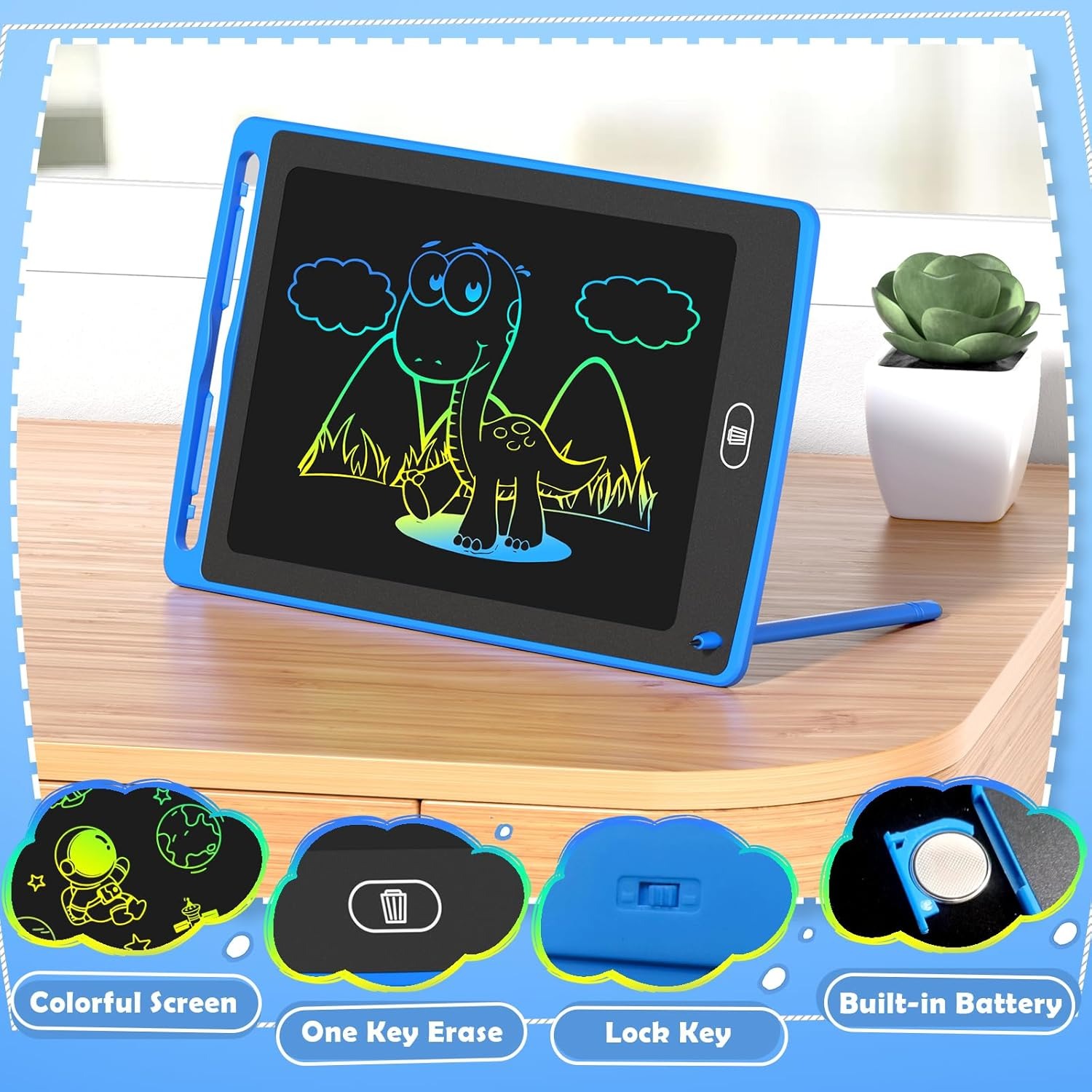 子供用LCDライティングタブレット、8.5インチカラフルな落 - Kids Education Board のレビューと価格