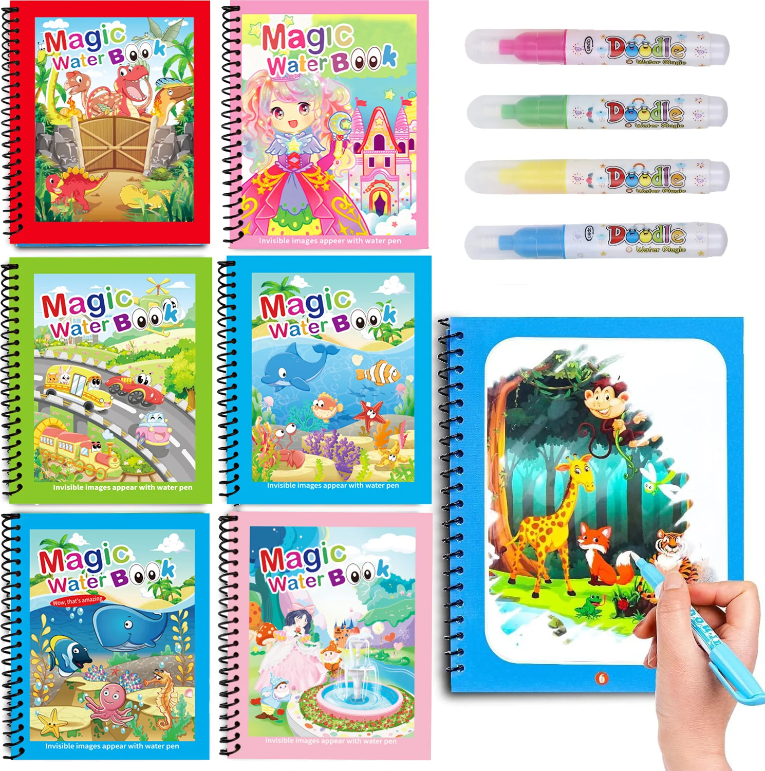 魔法の水描画ブック子供のための漫画絵画ノートブックペン付き子 - Kids Education Laptop のレビューと価格