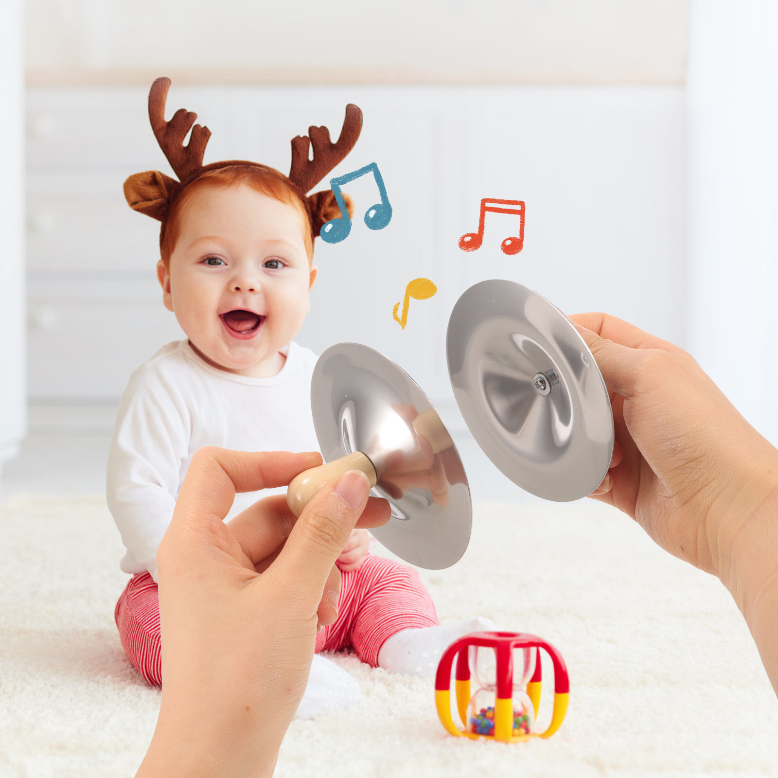 2 個の小さなフィンガーシンバル子供用ミニ楽器幼児音楽教育ポ - Kids Education Tools のレビューと価格